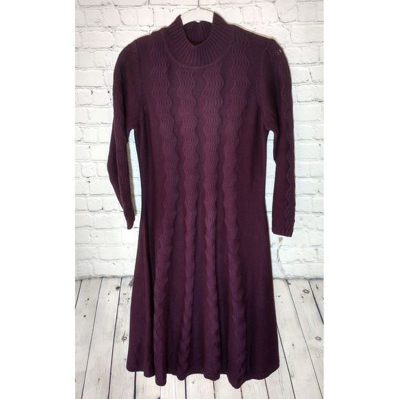 Studio 1 Sweater Dress, Maroon, PMD - Picture 1 of 6